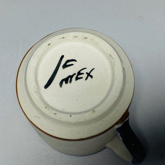 Mexican Pottery Mug with hand painted Floral Pattern Manzanillo Mexico - Picture 8 of 10